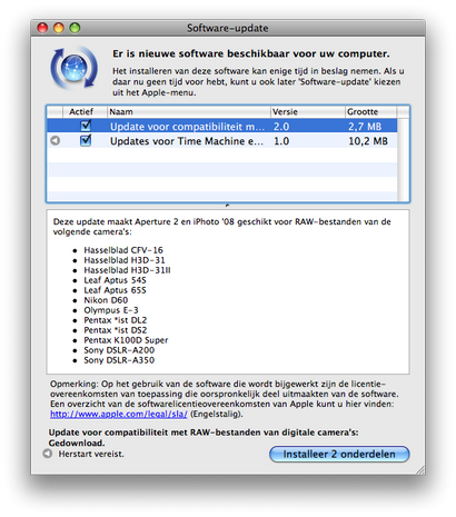 Digital Camera RAW Compatibility update beschikbaar (410 pix)