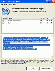 Apple software update: Itunes- en Safari
