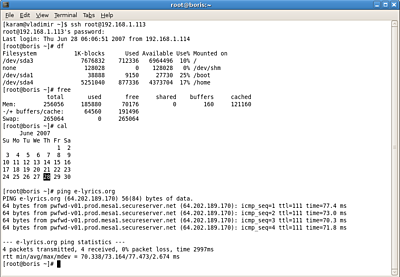Gnome Terminal 2.18.1 draait OpenSSH 4.6 op Arch Linux 2007.05