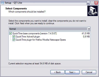 QT Lite 2.5.0 - installatie (410 pix)