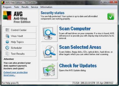 AVG Anti-Virus Free Edition 7.5.524 screenshot (410 pix)