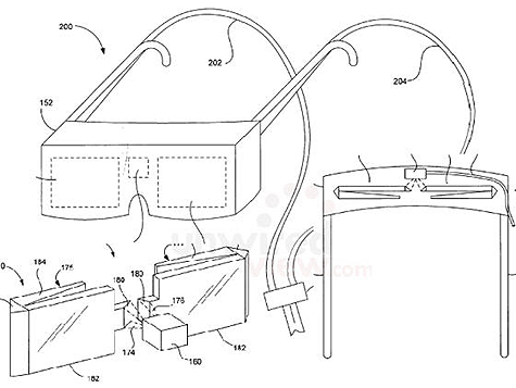 Laserbril van Apple - afbeelding uit patent