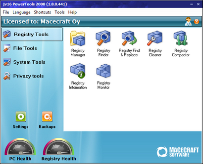 jv16 PowerTools 2008 1.8.0.441 screenshot (410 pix)