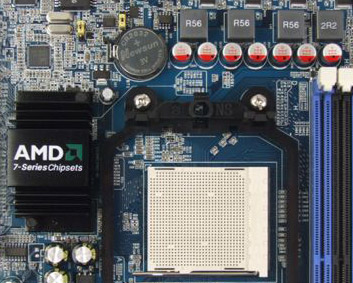 780G-moederbord J&W mosfets