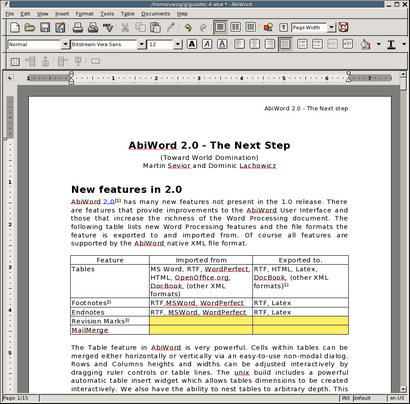 AbiWord screenshot (410 pix)