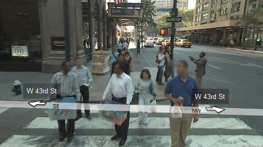 Google Street View faces blurred