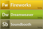Dreamweaver, Fireworks en Soundbooth logo's