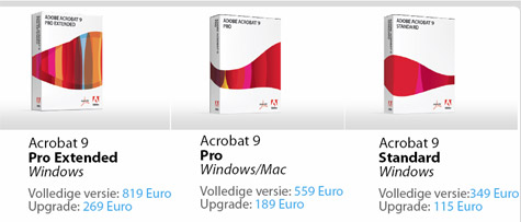 Acrobat 9 prijzen