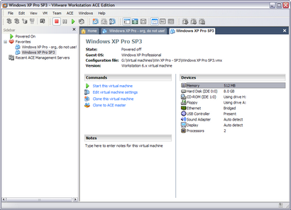 VMWare Workstation screenshot (410 pix)