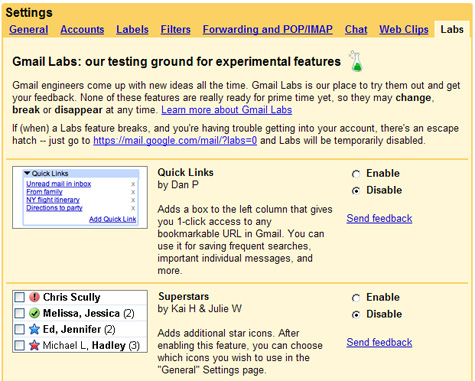 Gmail labs Gmail labs