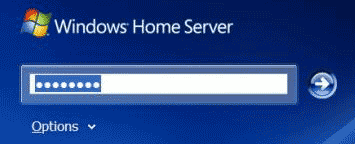 Windows Home Server loginscherm