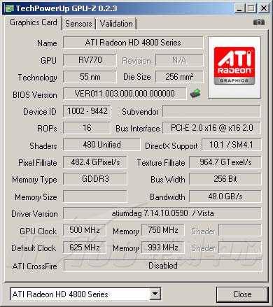 Radeon HD 4850 Gpu-z