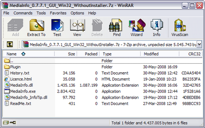 WinRAR screenshot (410 pix)