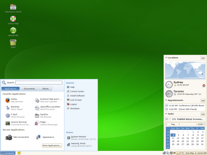 openSUSE 11.0 met Gnome desktop (410 pix)