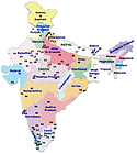 Landkaart India (klein)