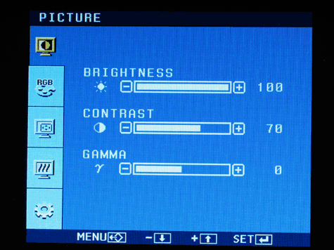 LG L206WU Osd-menu