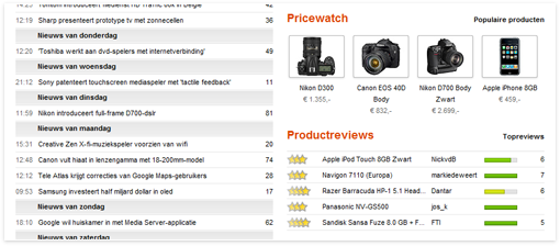 Tweakers.net layout 6: Pricewatch en Productreviews lijst op rubrieksindex Tweakers.net layout 6: Pricewatch en Productreviews lijst op rubrieksindex