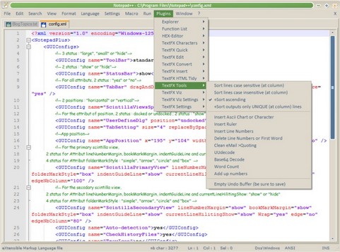 Notepad++ screenshot