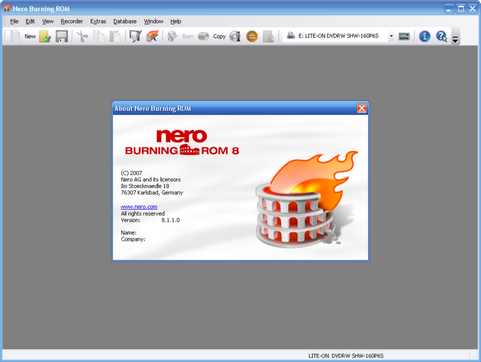Nero Burning ROM 8 screenshot (481 pix)