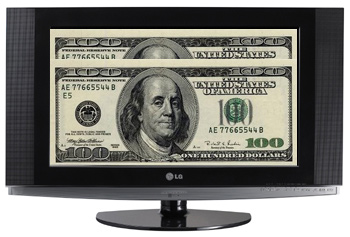 Dollars op lcd-scherm