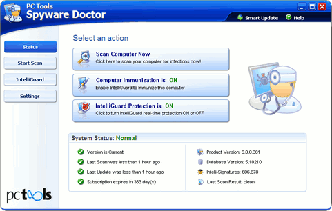 Spyware Doctor 6.0 screenshot (481 pix)