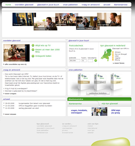 KPN Glasvezel-website