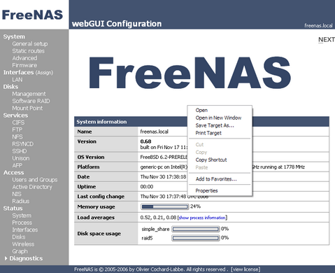 FreeNAS screenshot (481 pix)
