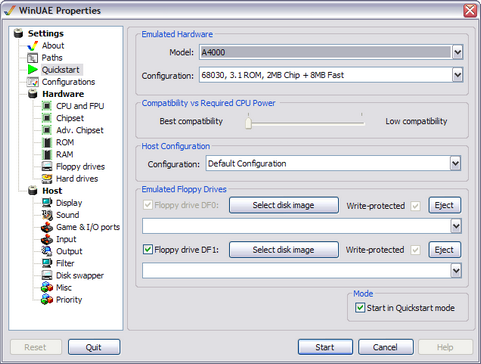 WinUAE 1.5.1 screenshot (481 pix)