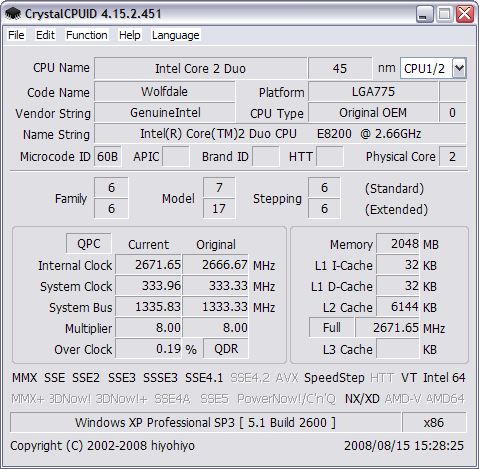 CrystalCPUID 4.15.2.451 screenshot