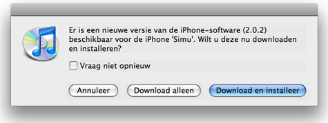 iPhone firmware 2.0.2 in iTunes
