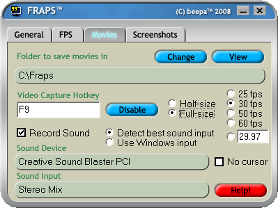 Fraps screenshot