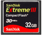 Sandisk Extreme III compactflash 32GB