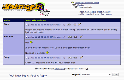 Webmagix message board - Tom wil mod worden (klein) Webmagix message board - Tom wil mod worden (klein)