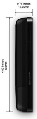 HTC Touch Pro afmetingen