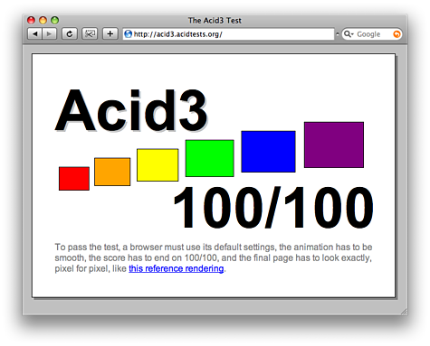 Webkit behaalt Acid3