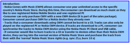 Deel van Nokia-document Comes With Music
