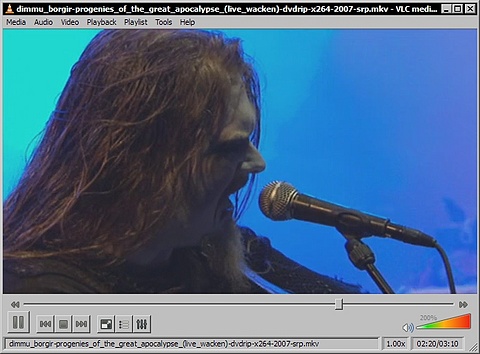 VLC Media Player 0.9.4 - Dimmu Borgir met Progenies Of The Great Apocalypse op Wacken