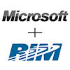 Microsoft en RIM logo