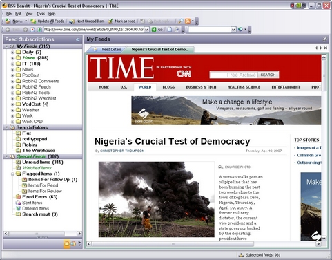 RSS Bandit screenshot (481 pix) RSS Bandit screenshot (481 pix)