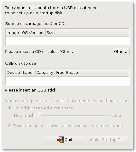 Ubuntu - installatie - 'make usb startup disk' Ubuntu - installatie - 'make usb startup disk'