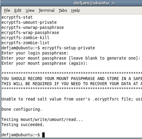 Ubuntu - Gnome-desktop - eCryptfs