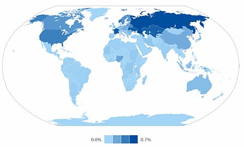 Ipv6-penetratie per land