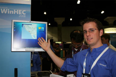 Bernston met gps-gadget van Windows 7 (foto Cnet)
