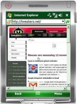 Tweakers.net op Internet Explorer Mobile 6