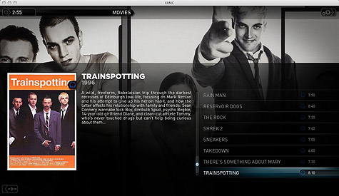 Xbmc Atlantis met Mediastream-skin onder OS X