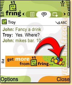 Fring met advertenties Fring met advertenties