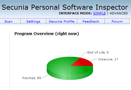Secunia Personal Software Inspector 1.0 Secunia Personal Software Inspector 1.0