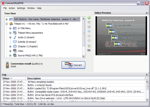 ConvertXtoDVD 3.3.0.96 screenshot (481 pix)