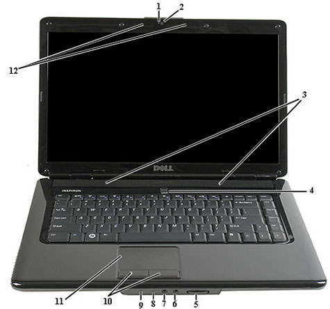 Dell Inspiron 1545 (afbeelding uit manual)