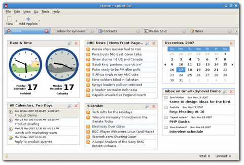Spicebird screenshot (481 pix)